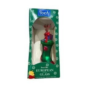 Winnie the Pooh piglet glass VTG ornament